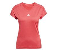 adidas Mujer AEROREADY Train Essentials Minimal Branding V-Neck tee, Pure Ruby/White, XS