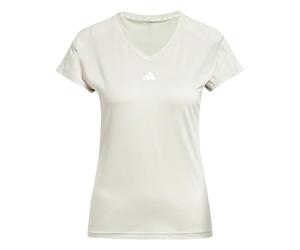 adidas Mujer AEROREADY Train Essentials Minimal Branding V-Neck tee, Wonder Alumina/White, XS
