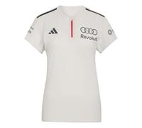 adidas Mujer Audi Revolut Formula One Team 2026 Engineers & Marketing Short Sleeve Polo Shirt, Chalk Pearl/Iron Met., L