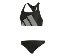 adidas Mujer Big Bars C-Back Bikini Set, Black, 32