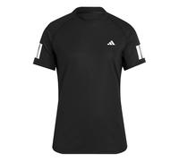 adidas Mujer Club 3 Stripe Tennis Climacool Shirt, Black, L