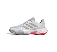 adidas Mujer Courtjam Control 3 Tennis Shoes, Cloud White/Iron Metallic/Lucid Red, 40 2/3 EU