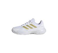 adidas Mujer Courtjam Control 3 Tennis Shoes, FTWR White/Gold Met./FTWR White, 38 2/3 EU