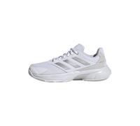 adidas Mujer Courtjam Control 3 Womens Clay Tennis Shoes, Cloud White/Silver Metallic/Grey One, 37 1/3 EU