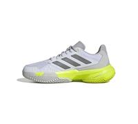 adidas Mujer CourtJam Control 3 Womens Clay Tennis Shoes, FTWR White/Iron Met./Lucid Lemon, 39 1/3 EU