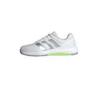 adidas Dropset Base Training Shoes, Zapatos de Gimnasio y Entrenamiento Mujer, Cloud White/Matte Silver/Lime Burst, 38 2/3 EU