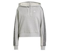adidas Mujer Essentials 3-Stripes Animal Print Relaxed Hoodie, Medium Grey Heather/Grey, XL