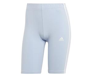 adidas Mujer Essentials 3-Stripes Bike Shorts, Blue Dawn/White, L