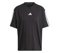 adidas Mujer Essentials 3-Stripes Boyfriend Shirt, Black/White, S