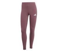 adidas Mujer Essentials 3-Stripes Cotton Leggings, Aurora Ruby/White, L