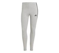adidas Mujer Essentials 3-Stripes Cotton Leggings, Medium Grey Heather/Black, L