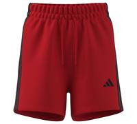 adidas Mujer Essentials 3-Stripes Cotton Shorts, Pure Ruby/Black, M