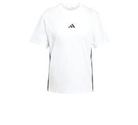 adidas Mujer Essentials 3-Stripes Cotton T-Shirt, White/Black, M