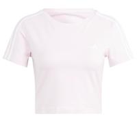 adidas Mujer Essentials 3-Stripes Crop tee, Clear Pink, XXL
