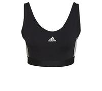 adidas Essentials 3-Stripes Crop Top with Removable Pads T-Shirt, Mujer, Black/White, XS