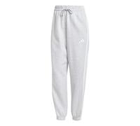 adidas Mujer Essentials 3-Stripes Fleece Loose Pants, Light Grey Heather/White, XXS