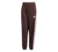 Adidas Mujer Essentials 3-Stripes Fleece Loose Pants, Shadow Brown/White, XS