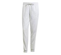 adidas Mujer Essentials 3-Stripes Fleece Slim Pants, Light Grey Heather/White, S