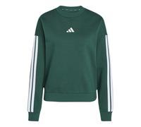 adidas Mujer Essentials 3-Stripes Fleece Sweatshirt, Collegiate Green/Ivory, L