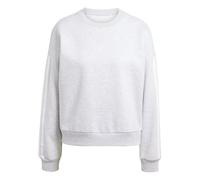 adidas Mujer Essentials 3-Stripes Fleece Sweatshirt, Light Grey Heather/White, M