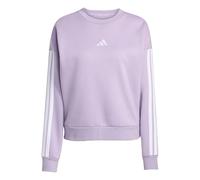 adidas Mujer Essentials 3-Stripes Fleece Sweatshirt, Powder Plum/White, M