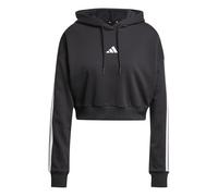 adidas Mujer Essentials 3-Stripes French Terry Cropped Hoodie Sweatshirt, Black/White, M