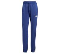 adidas Mujer Essentials 3-Stripes French Terry Cuffed Pants, Dark Blue/White, XL