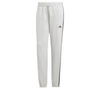 adidas Mujer Essentials 3-Stripes French Terry Cuffed Pants, Medium Grey Heather/Black, S
