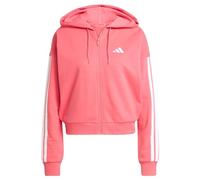 Adidas Mujer Essentials 3-Stripes French Terry Full Zip Hoodie, Semi Turbo/White, XS