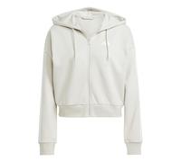 adidas Mujer Essentials 3-Stripes French Terry Full Zip Hoodie Sweatshirt, Wonder Alumina/White, S