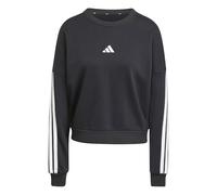 adidas Mujer Essentials 3-Stripes French Terry Sweatshirt, Black/White, XL