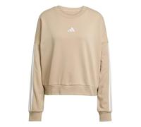 adidas Mujer Essentials 3-Stripes French Terry Sweatshirt, Warm Sandstone/White, M