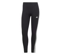 adidas Mujer Essentials 3-Stripes High-Waisted Single Jersey Leggings, Black / White, S