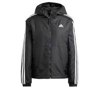 adidas Mujer Essentials 3-Stripes Insulated Hooded Jacket, Black, XS