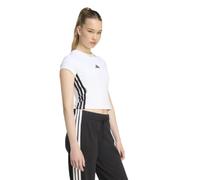 adidas Mujer Essentials 3-Stripes Padded Slim Baby Shirt, White/Black, S