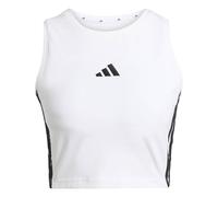 adidas Mujer Essentials 3-Stripes Padded Tank Shirt, White, XS