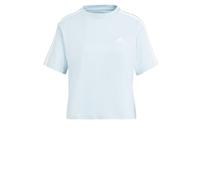 adidas Mujer Essentials 3-Stripes Single Jersey Crop Top, Wonder Blue, L