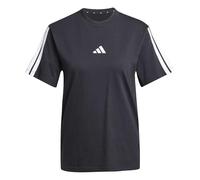 adidas Mujer Essentials 3-Stripes Sleeve Cotton Shirt, Black/White, S