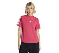 adidas Mujer Essentials 3-Stripes Sleeve Cotton Shirt, Power Pink/White, S
