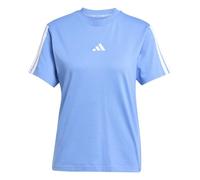adidas Mujer Essentials 3-Stripes Sleeve Cotton T-Shirt, Blue Fusion/White, XS