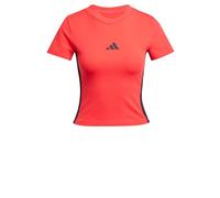 Adidas Mujer Essentials 3 Stripes Slim Baby T-Shirt, Pure Ruby/Black, XXS