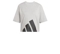 adidas Mujer Essentials Big Logo Boyfriend T-Shirt, Medium Grey Heather/Black, XS