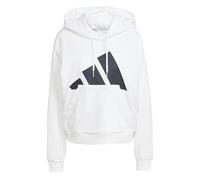 adidas Mujer Essentials Big Logo French Terry Loose Hoodie, White/Black, S