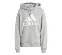 adidas Mujer Essentials Big Logo Oversized French Terry Hoodie, Medium Grey Heather/White, M