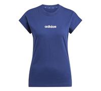 adidas Mujer Essentials Linear Cotton Shirt, Dark Blue/White, S
