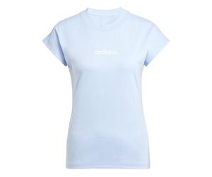 adidas Mujer Essentials Linear Cotton Shirt, Glow Blue/White, XL