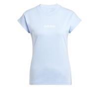 adidas Mujer Essentials Linear Cotton Shirt, Glow Blue/White, XS