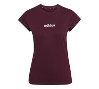 adidas Mujer Essentials Linear Cotton Shirt, Maroon/White, XL