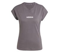adidas Mujer Essentials Linear Cotton T-Shirt, Grey strata/White, M