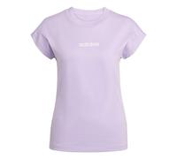adidas Mujer Essentials Linear Cotton T-Shirt, Powder Plum/White, M